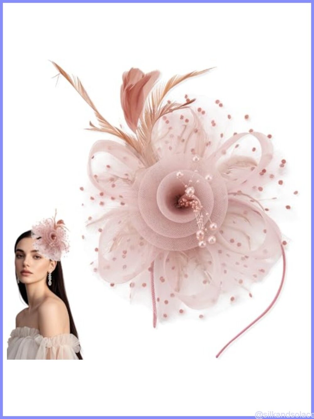 Women's Feather Pearl Fascinator Headband Tea Party Wedding Derby Hair Accessory